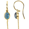 14k Yellow Gold Oval London Blue Topaz Dangle Earrings
