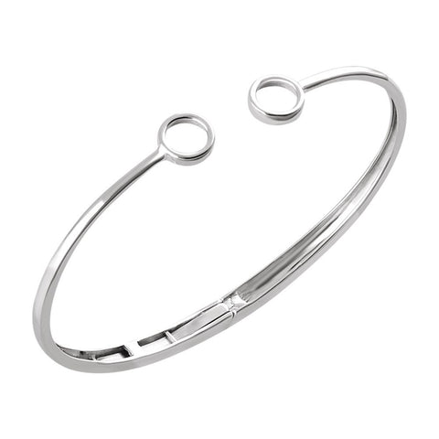 14k White Gold Hinged Circle Bangle 7" Bracelet 14k White Gold Hinged Circle Bangle 7" Bracelet