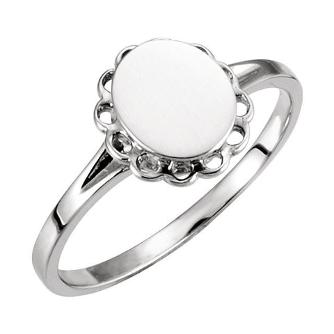Sterling Silver Oval Signet Ring, Size 7 Sterling Silver Oval Signet Ring, Size 7