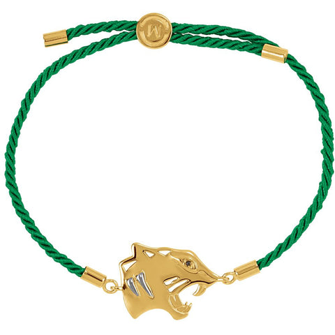 18k Yellow Gold Vermeil Tiger Black Rope 8" Bracelet for Power 18k Yellow Gold Vermeil Tiger Black Rope 8" Bracelet for Power