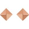 14k Rose Gold Pyramid Earrings