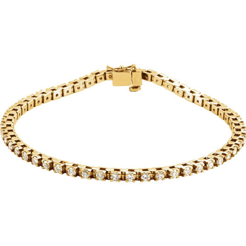 14k Yellow Gold 2 1/8 CTW Diamond Line Bracelet