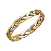 Two-Tone Handwoven Wedding Band Ring in 14k White and Yellow Gold ( Size 11 )