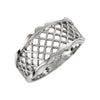 Lattice Design Wedding Band Ring in 14k White Gold ( Size 6 ) Lattice Design Wedding Band Ring in 14k White Gold ( Size 6 )