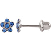Flower Accented Inverness Piercing Earrings in Stainless Steel