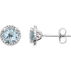 Sterling Silver Aquamarine & 0.01 ctw. Diamond Earrings