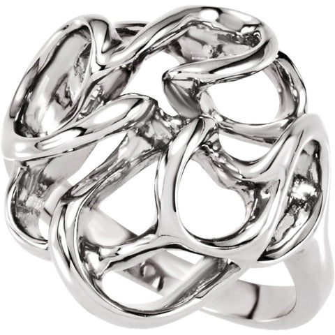 14k White Gold Freeform Ring, Size 6 14k White Gold Freeform Ring, Size 6