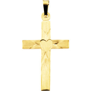 14k Yellow Gold Cross with Heart Pendant 14k Yellow Gold Cross with Heart Pendant