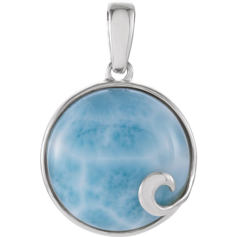 Sterling Silver Larimar Cabochon Pendant Sterling Silver Larimar Cabochon Pendant