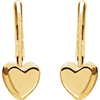 14k Yellow Gold Heart Lever Back Youth Earrings 14k Yellow Gold Heart Lever Back Youth Earrings