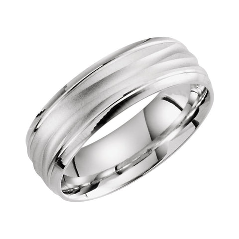 14k White Gold 7mm Grooved Band Size 10 14k White Gold 7mm Grooved Band Size 10