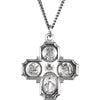 30.00x29.00 mm 4-Way Cross Medal with 24 inch Chain in Sterling Silver