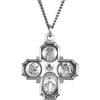 30.00x29.00 mm 4-Way Cross Medal with 24 inch Chain in Sterling Silver 30.00x29.00 mm 4-Way Cross Medal with 24 inch Chain in Sterling Silver