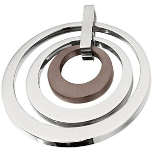 Stainless Steel 33.98x33.91mm Ladies Triple Circle Pendant with Chocolate Immerse Plating Stainless Steel 33.98x33.91mm Ladies Triple Circle Pendant with Chocolate Immerse Plating