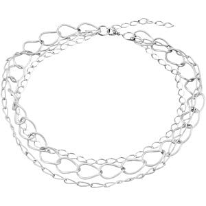 Sterling Silver 3 Strand 16" Necklace with a 2" Extension Sterling Silver 3 Strand 16" Necklace with a 2" Extension