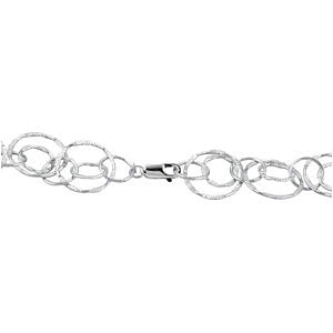 Sterling Silver Circle Link Fashion Necklace Sterling Silver Circle Link Fashion Necklace