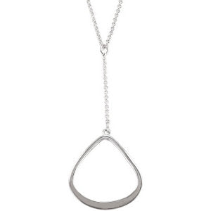 Sterling Silver 16" Necklace with Fashion Drop Sterling Silver 16" Necklace with Fashion Drop