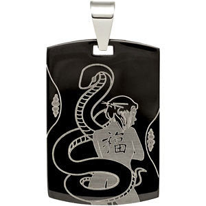 Black Immerse Plated Stainless Steel Dog Tag Pendant Black Immerse Plated Stainless Steel Dog Tag Pendant
