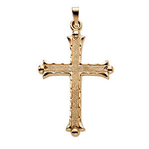 14k Yellow Gold 33x23.5mm Hollow Cross Pendant 14k Yellow Gold 33x23.5mm Hollow Cross Pendant