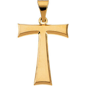 14k Yellow Gold Tau Cross Pendant with Packaging 14k Yellow Gold Tau Cross Pendant with Packaging