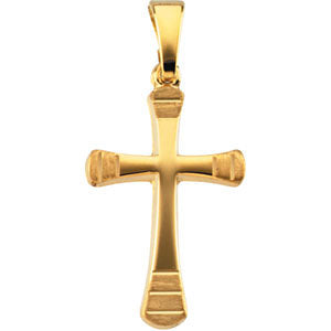 14k Yellow Gold 18x12mm Hollow Cross Pendant 14k Yellow Gold 18x12mm Hollow Cross Pendant