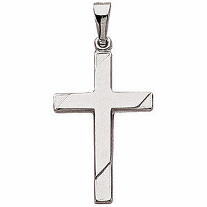 14k White Gold 23.75x16mm Hollow Cross Pendant 14k White Gold 23.75x16mm Hollow Cross Pendant