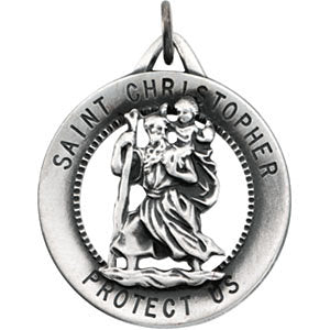 Sterling Silver 25.25mm St. Christopher Medal Sterling Silver 25.25mm St. Christopher Medal