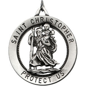 Sterling Silver 32.5mm St. Christopher Medal Sterling Silver 32.5mm St. Christopher Medal