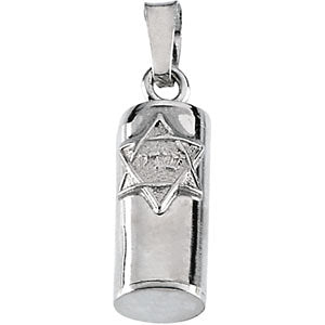Sterling Silver 15x6mm Mezuzah Pendant Sterling Silver 15x6mm Mezuzah Pendant