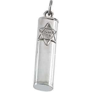 Sterling Silver 21x5mm Mezuzah Pendant Sterling Silver 21x5mm Mezuzah Pendant