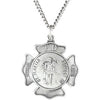 16.75 mm Round St. Florian Pendant Medal with 18 inch Chain in Sterling Silver