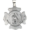 25.25 mm St. Florian Pendant Medal Shield in 14K White Gold