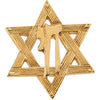 10k Yellow Gold Star of David Lapel Pin with Chai