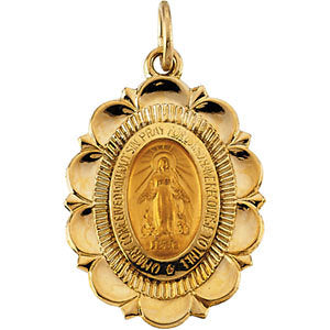 14k Yellow Gold 22x16mm Miraculous Medal