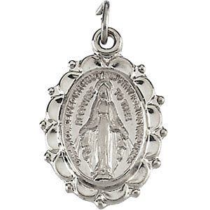 Sterling Silver 13x11mm Miraculous Medal Sterling Silver 13x11mm Miraculous Medal