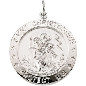 Sterling Silver 25mm St. Christopher Medal Sterling Silver 25mm St. Christopher Medal