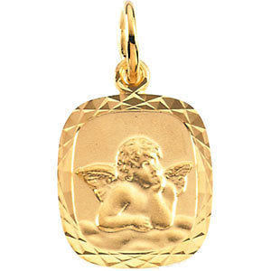 14k Yellow Gold 12x11mm Angel Medal 14k Yellow Gold 12x11mm Angel Medal