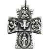 28.00x23.50 mm Cross 4-Way Medal with 24 inch Chain in Sterling Silver 28.00x23.50 mm Cross 4-Way Medal with 24 inch Chain in Sterling Silver