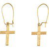 Pair of 13.00X10.00 mm Cross Dangle Earring in 14K Yellow Gold