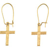 Pair of 13.00X10.00 mm Cross Dangle Earring in 14K Yellow Gold Pair of 13.00X10.00 mm Cross Dangle Earring in 14K Yellow Gold