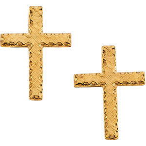 14k Yellow Gold 13x9mm Cross Earrings 14k Yellow Gold 13x9mm Cross Earrings