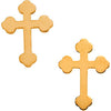 14k Yellow Gold Cross Earrings
