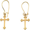14k Yellow Gold Cross Earrings 14k Yellow Gold Cross Earrings