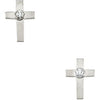 Pair of 07.00X05.00 mm Diamond Cross Earring in 14K White Gold