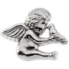 10.00x12.00 mm Angel with Holy Spirit Lapel Pin in 14K White Gold