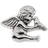 10.00x12.00 mm Angel with Holy Spirit Lapel Pin in 14K White Gold 10.00x12.00 mm Angel with Holy Spirit Lapel Pin in 14K White Gold