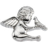 14k White Gold Cherub & Dove Lapel Pin 14k White Gold Cherub & Dove Lapel Pin