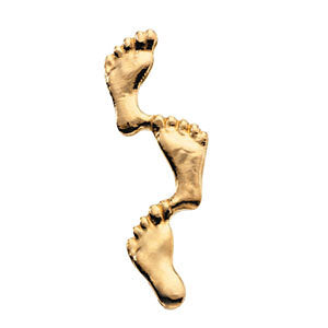 14k Yellow Gold Footprints Lapel Pin