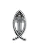 17.00x08.00 mm Fish with Cross Lapel Pin in 14K Yellow Gold 17.00x08.00 mm Fish with Cross Lapel Pin in 14K Yellow Gold
