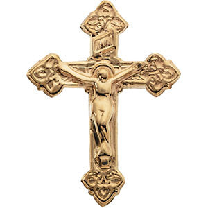 14k Yellow Gold Crucifix Lapel Pin
